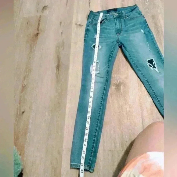 Aeropostale women's size 2 High waisted ankle jeggings holes distressed - Picture 8 of 9